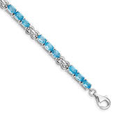 Sterling Silver Rhodium-plated Blue Topaz Bracelet