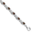 Smoky Quartz Bracelet in Sterling Silver, 6mm, 7 Inch - Sophia Jewelers