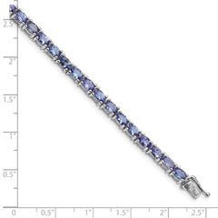Sterling Silver Rhodium-plated Tanzanite Bracelet