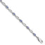 Sterling Silver Rhodium Plated Diamond and Tanzanite Bracelet
