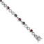 Oval Heart Garnet Bracelet in Sterling Silver, 7mm, 7 Inch - Sophia Jewelers