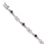 Diamond Garnet Bracelet in Sterling Silver, 4mm (0.01 ct. tw.), 7 Inch - Sophia Jewelers