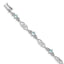 Diamond Aquamarine Bracelet in Sterling Silver, 5mm (0.01 ct. tw.), 7 Inch - Sophia Jewelers