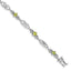Peridot & Diamond Bracelet in Sterling Silver, 5mm (0.01 ct. tw.), 7 Inch - Sophia Jewelers