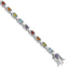 Multi Gemstone Bracelet in Sterling Silver, 7.2 Inch - Sophia Jewelers