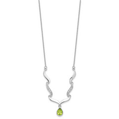 Sophia Jewelers Sterling Silver Peridot Topaz Necklace with 2in Extender