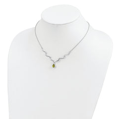 Sophia Jewelers Sterling Silver Peridot Topaz Necklace with 2in Extender