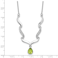 Sophia Jewelers Sterling Silver Peridot Topaz Necklace with 2in Extender