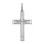 Sterling Silver Rhodium-plated Laser Designed Cross Pendant