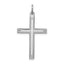 Sterling Silver Rhodium-plated Laser Designed Cross Pendant