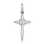 Sterling Silver Rhodium-plated Laser Designed Cross Charm