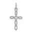 Sterling Silver Rhodium-plated Laser Designed Cross Charm