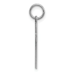 Sterling Silver Rhodium-plated Laser Designed Cross Charm