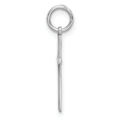 Sterling Silver Rhodium-plated Laser Designed Cross Charm