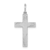 Sterling Silver Rhodium-plated Laser Designed Cross Pendant