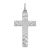 Sterling Silver Rhodium-plated Laser Designed Cross Pendant