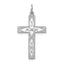 Sterling Silver Rhodium-plated Laser Designed Cross Pendant