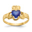 September Cubic Zirconia Birthstone Claddagh Ring in 14K Yellow Gold, Size 5 - Sophia Jewelers