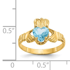 14k December CZ Birthstone Claddagh Ring