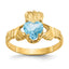December Cubic Zirconia Birthstone Claddagh Ring in 14K Yellow Gold, Size 5 - Sophia Jewelers