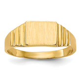 14K Rectangular Satin Baby Signet Ring