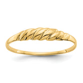 14K Textured Ridged Dome Ring