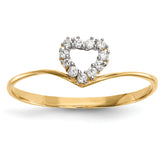 14k CZ Heart Ring