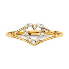 14k CZ Heart Ring