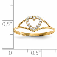 14k CZ Heart Ring