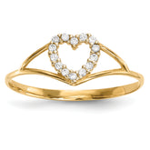 14k CZ Heart Ring