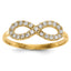 Cubic Zirconia Infinity Symbol Ring in 14K Yellow Gold, Size 7 - Sophia Jewelers