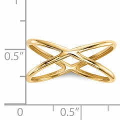 14k Gold Polished Double Ring