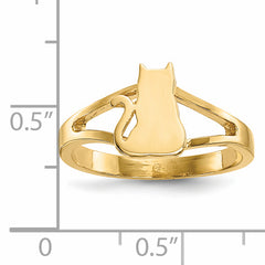 14k Polished Cat Ring