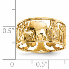 14k Lucky Symbols Cut Out 9mm Band