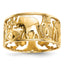 Lucky Symbols Cut Out Band in 14K Yellow Gold, 7.5mm Textured, Size 8 - Sophia Jewelers