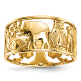 14k Lucky Symbols Cut Out 9mm Band