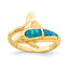 Lab-Created Opal Dolphin Ring in 14K Yellow Gold, Size 7 - Sophia Jewelers