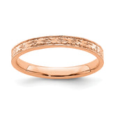 14K Rose Polished Floral Band