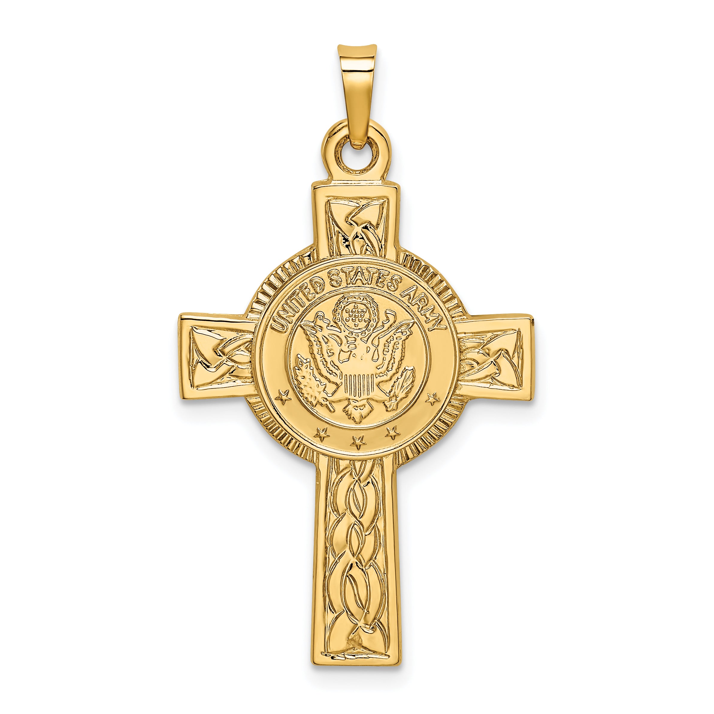 14K Army Insignia Cross Pendant