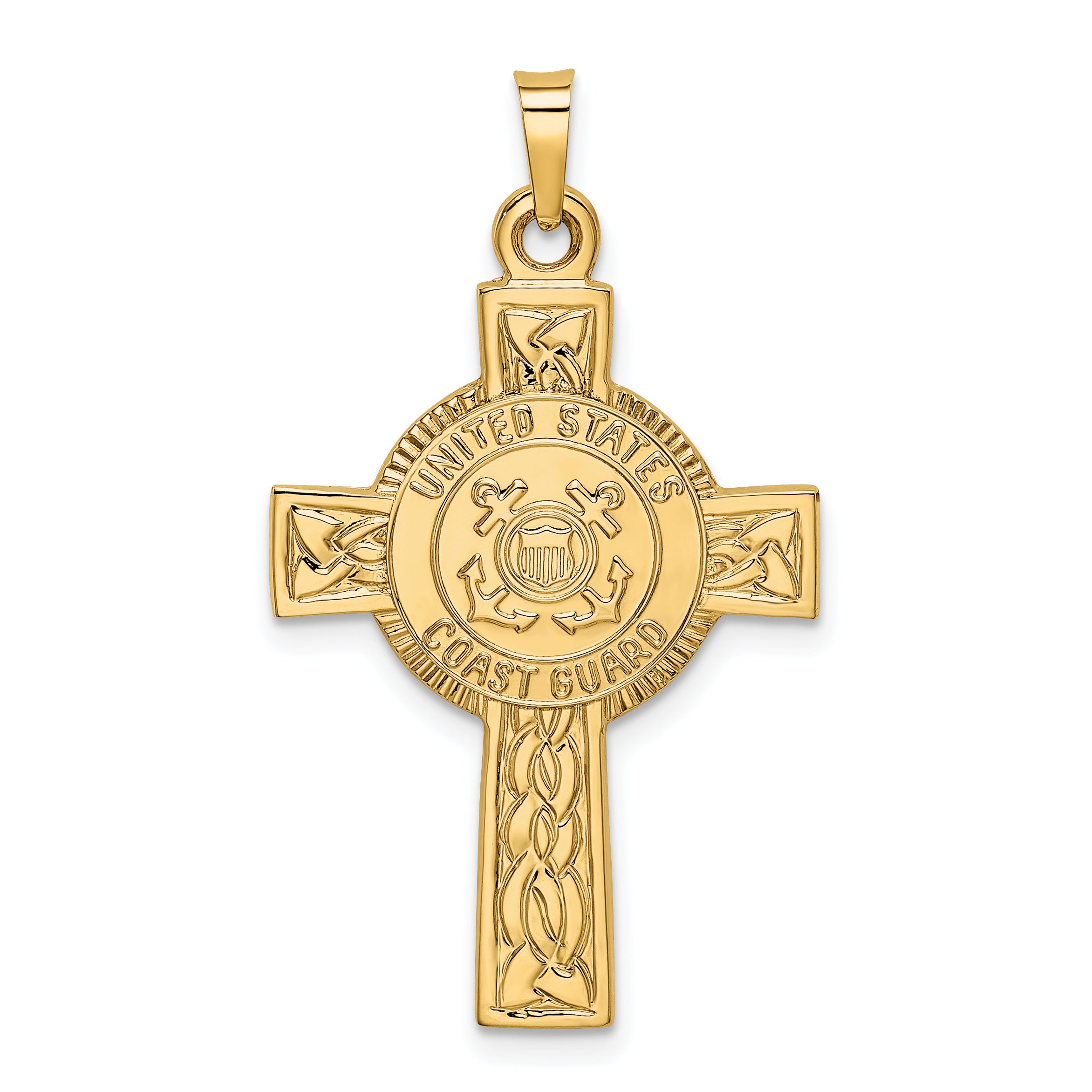 14k Cross w/Coast Guard Insignia Pendant