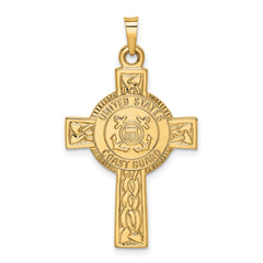 14k Cross w/Coast Guard Insignia Pendant