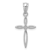 14k White Gold Passion Cross Charm