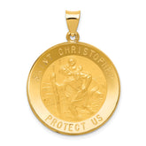 14k Saint Christopher Medal Hollow Pendant