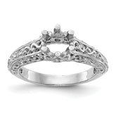 14K White Gold 3/4 carat (5.80 mm) 6-Prong Vintage Round Solitaire Engagement Ring Mounting