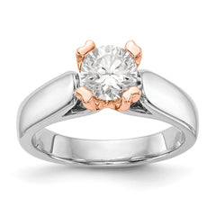 14K Two-tone Round Solitaire Engagement Ring Mounting - 7