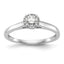 14K White Gold Halo (Holds 1/5 carat (3.5mm) Round Center) 1/20 carat Diamond Semi-Mount Engagement Ring