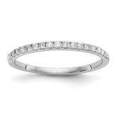 14K White Gold Round Diamond Wedding Band - 7