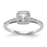 14K White Gold Halo Plus (Holds 1/3 carat (4.5mm) Round Center) 1/5 carat Diamond Semi-Mount Engagement Ring