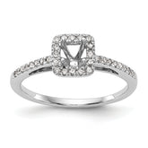 14K White Gold Halo Plus (Holds 1/3 carat (4.5mm) Round Center) 1/5 carat Diamond Semi-Mount Engagement Ring - 7