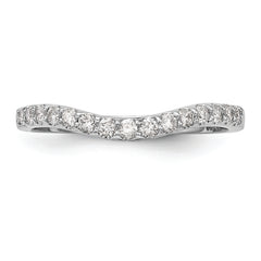 14K White Gold 1/4 carat Diamond Contoured Complete Wedding Band